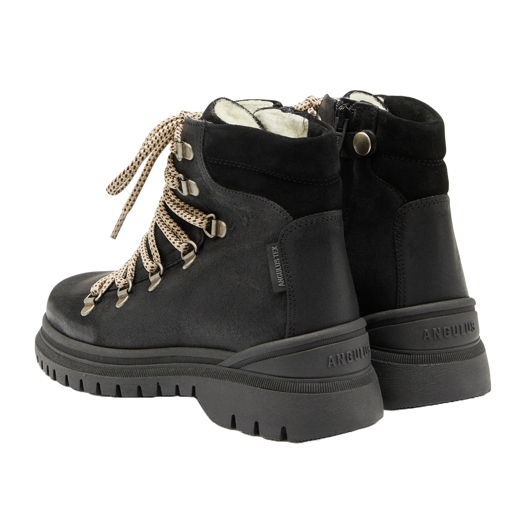 TEX-Schnürstiefel mit Reißverschluss und Wollfutter