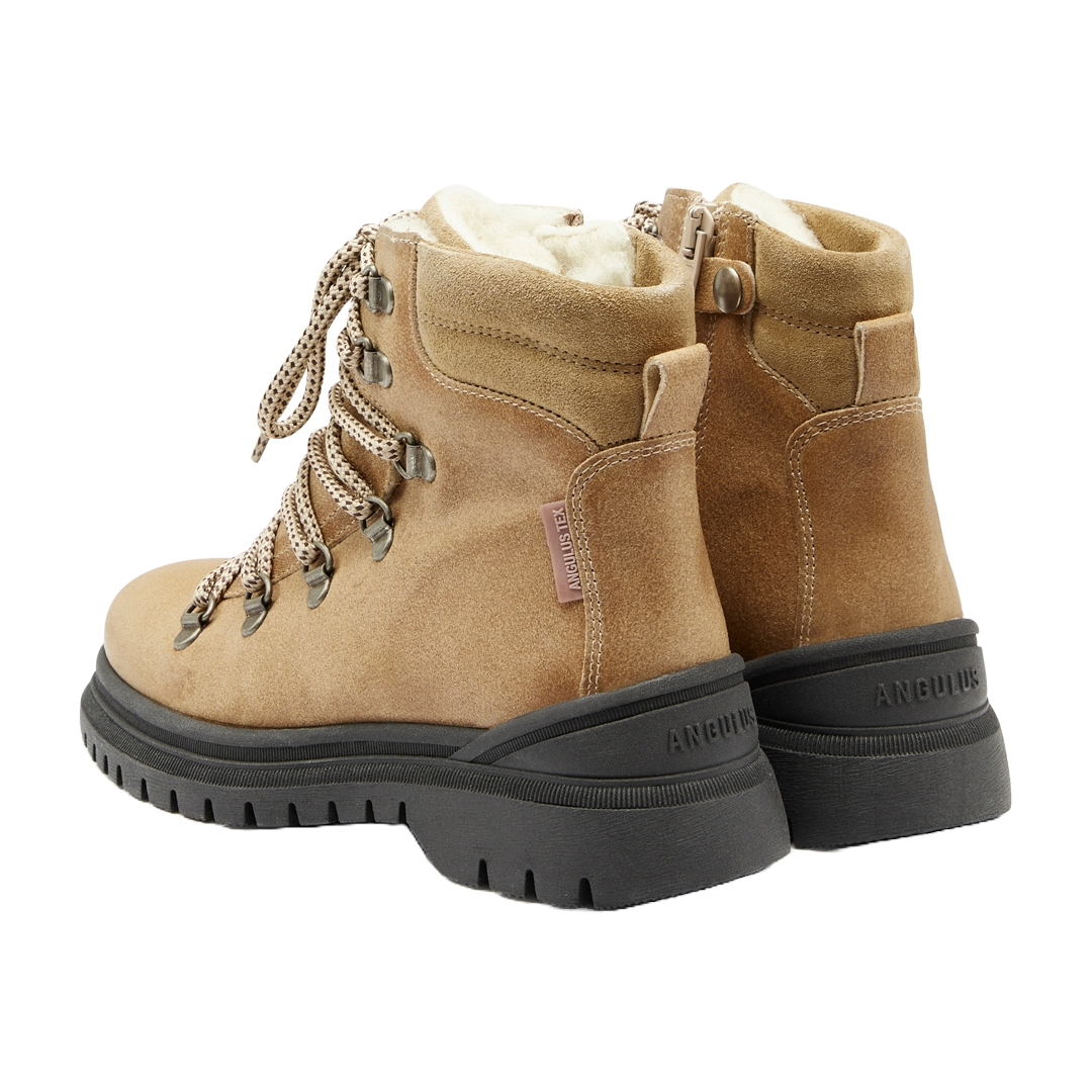 TEX-Schnürstiefel mit Reißverschluss und Wollfutter