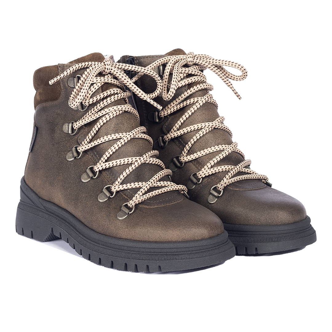 TEX-Schnürstiefel mit Reißverschluss und Wollfutter