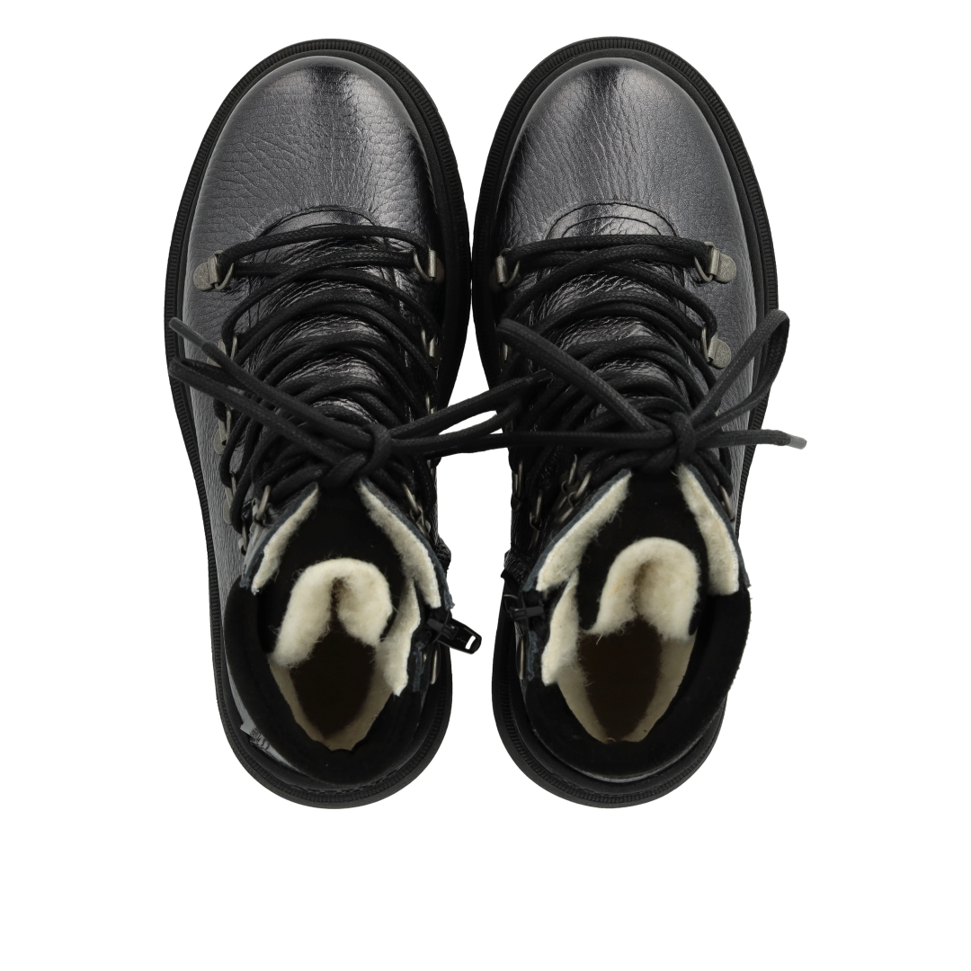 TEX-Schnürstiefel mit Reißverschluss und Wollfutter