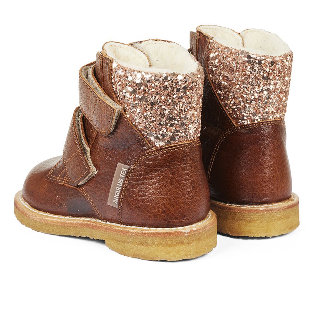 TEX-Stiefel mit Glitzer und Klettverschluss