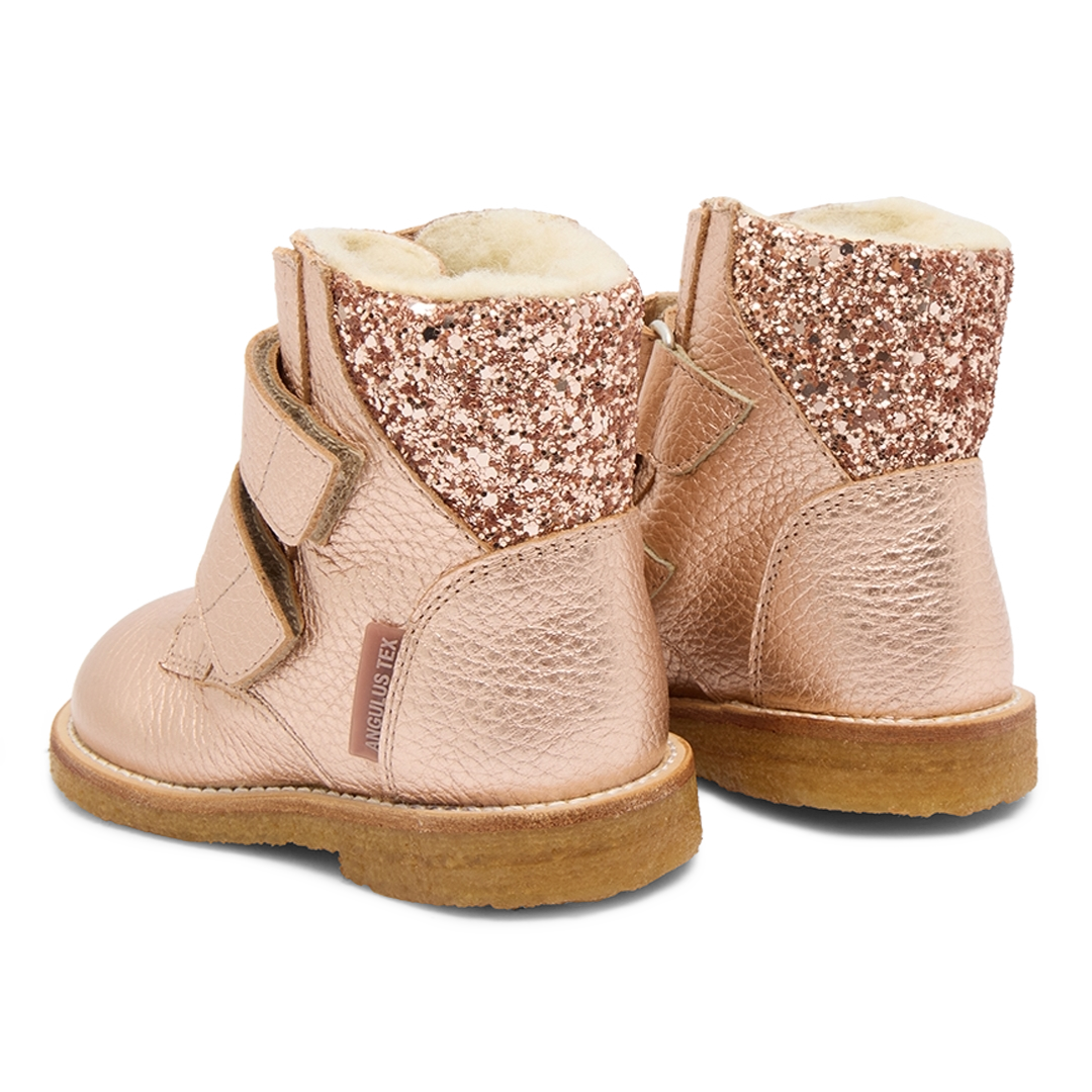 TEX-Stiefel mit Glitzer und Klettverschluss