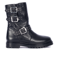 TEX-Stiefel mit Nieten, Schnallen und Reißverschluss