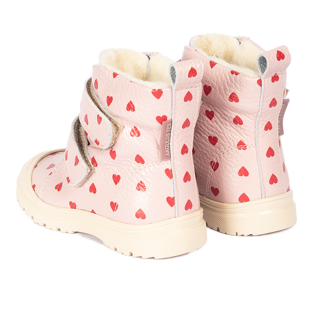 TEX-Lederstiefel mit Merinowollfutter und Herzprint