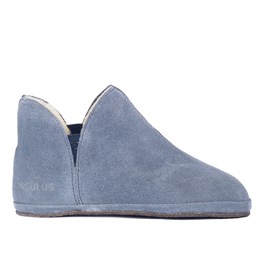 Zweifarbiger Slipper mit weichem Lammfellfutter