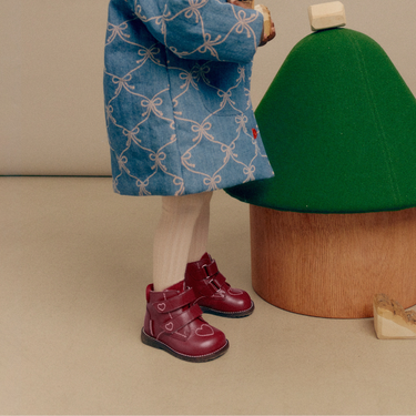 Lauflernschuh TEX-Stiefel mit Herzchen-Stickerei