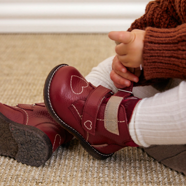 Lauflernschuh TEX-Stiefel mit Herzchen-Stickerei