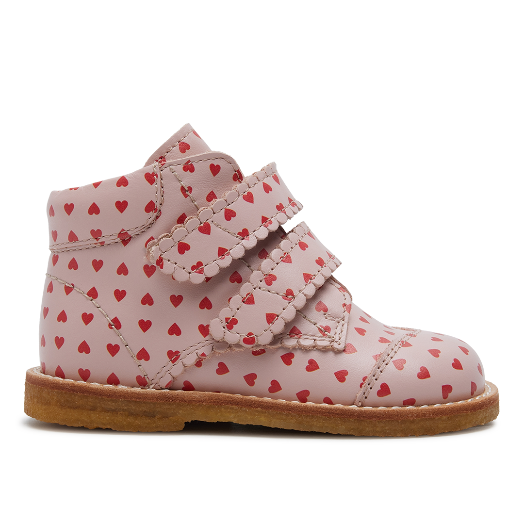 Anfängerschuhe mit Herzprint und Klettverschluss