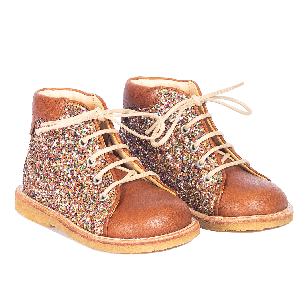 Klassische Schnürschuhe für Anfänger mit funkelndem Glitzer