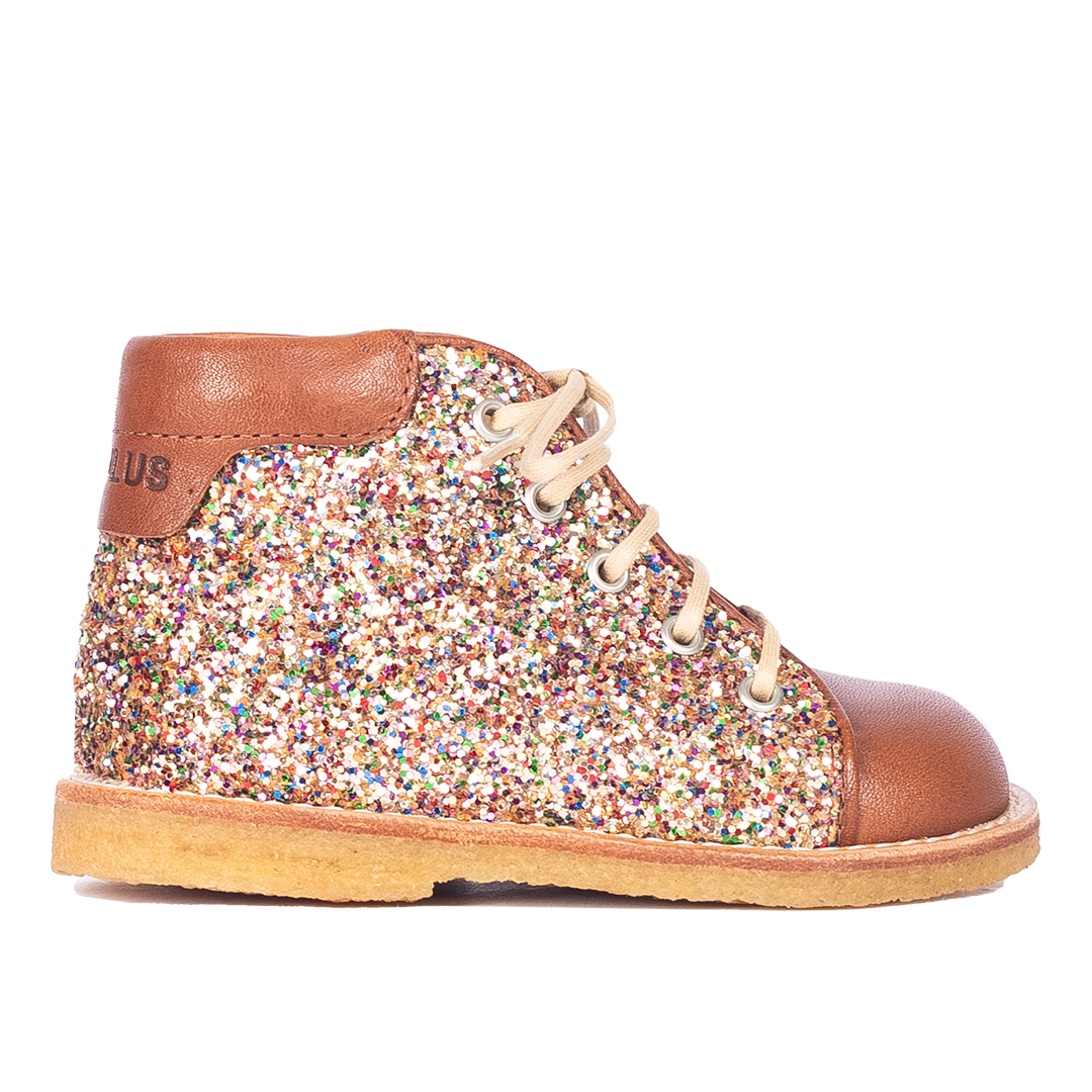 Klassische Schnürschuhe für Anfänger mit funkelndem Glitzer