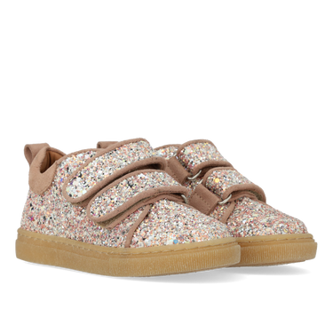 Funkelnder Glitzer-Sneaker mit Wildlederbesatz