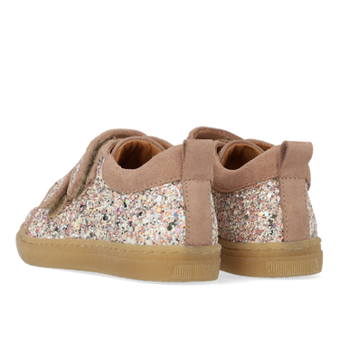 Funkelnder Glitzer-Sneaker mit Wildlederbesatz