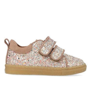 Funkelnder Glitzer-Sneaker mit Wildlederbesatz