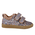 Funkelnde Glitzer-Sneaker mit Wildlederbesatz
