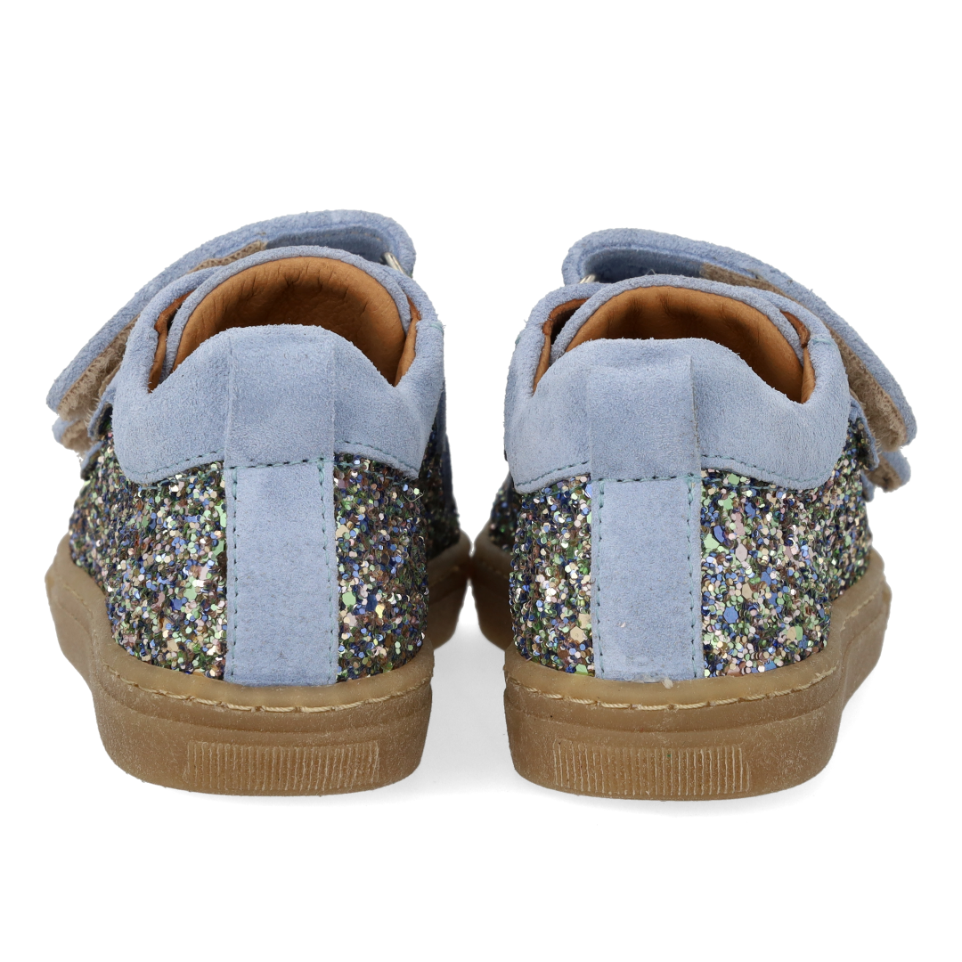 Funkelnde Glitzer-Sneaker mit Wildlederbesatz