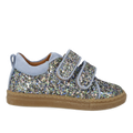 Funkelnde Glitzer-Sneaker mit Wildlederbesatz