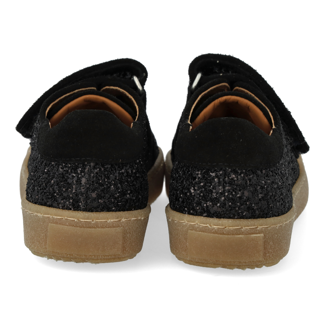 Sportliche Klett-Sneaker in funkelndem Glitzer