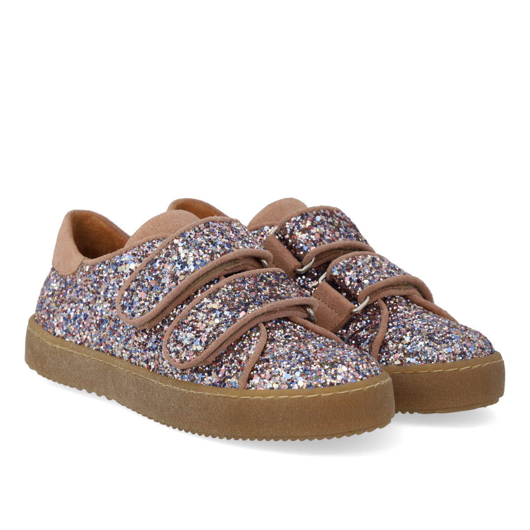 Sportlicher Klett-Sneaker in funkelndem Glitzer