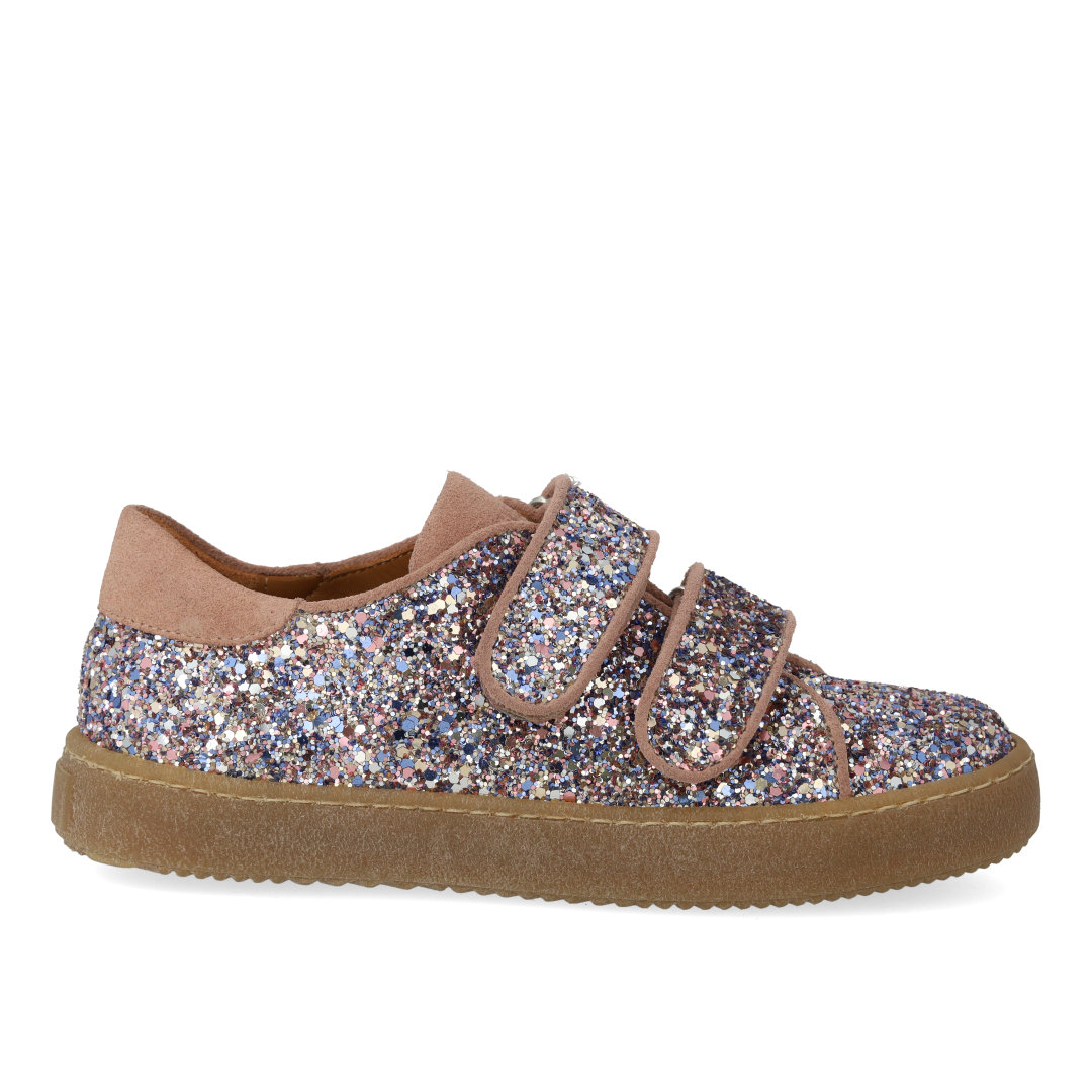 Sportlicher Klett-Sneaker in funkelndem Glitzer