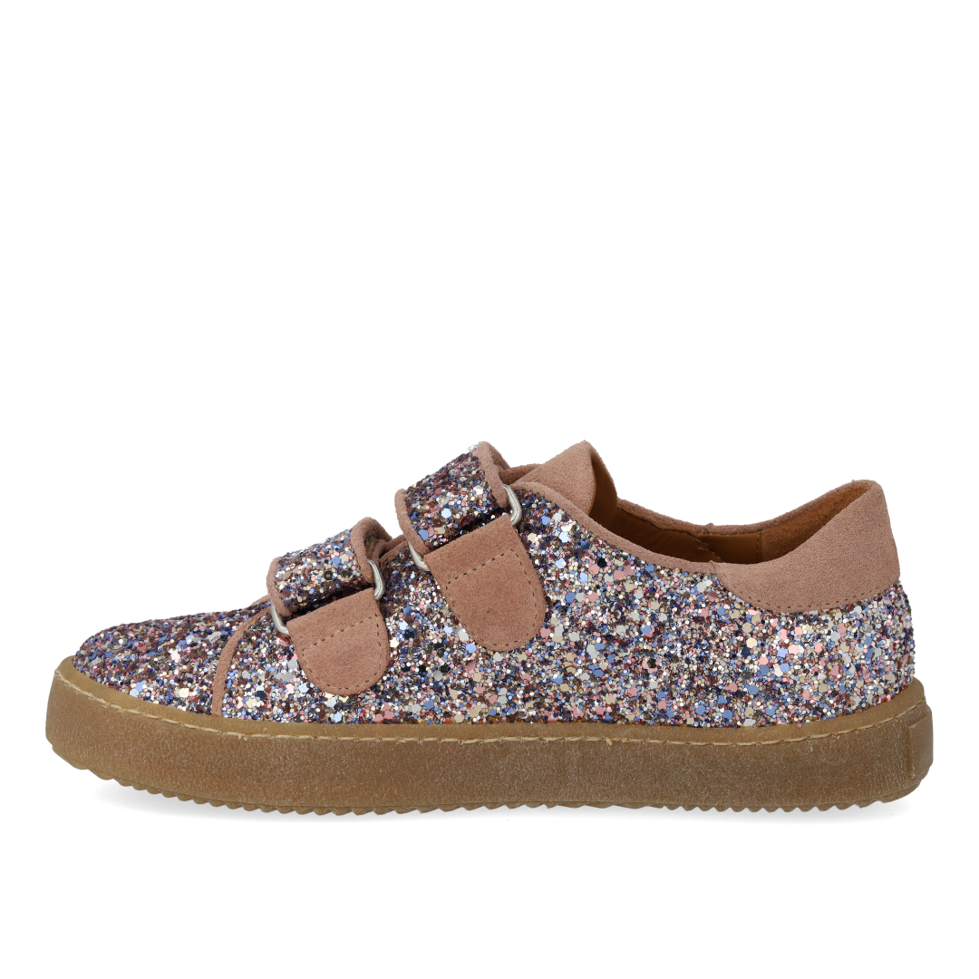 Sportlicher Klett-Sneaker in funkelndem Glitzer