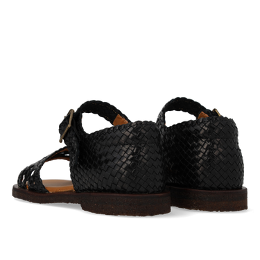 Handgeflochtene sandale mit geschlossenem Absatz
