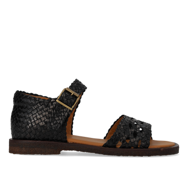 Handgeflochtene sandale mit geschlossenem Absatz