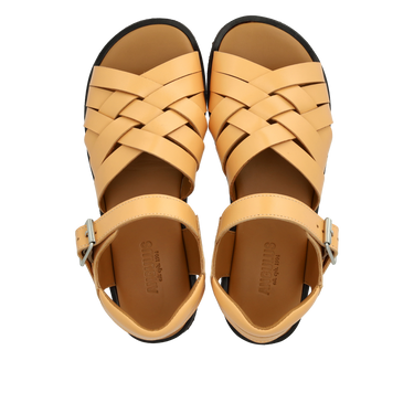 Geflochtene sandale mit offener Zehenpartie