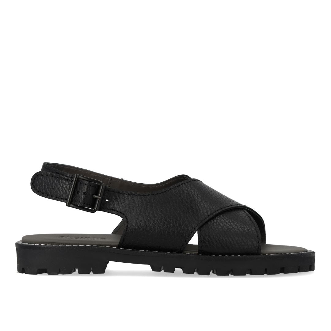 Sandale mit Kreuzriemen aus Leder
