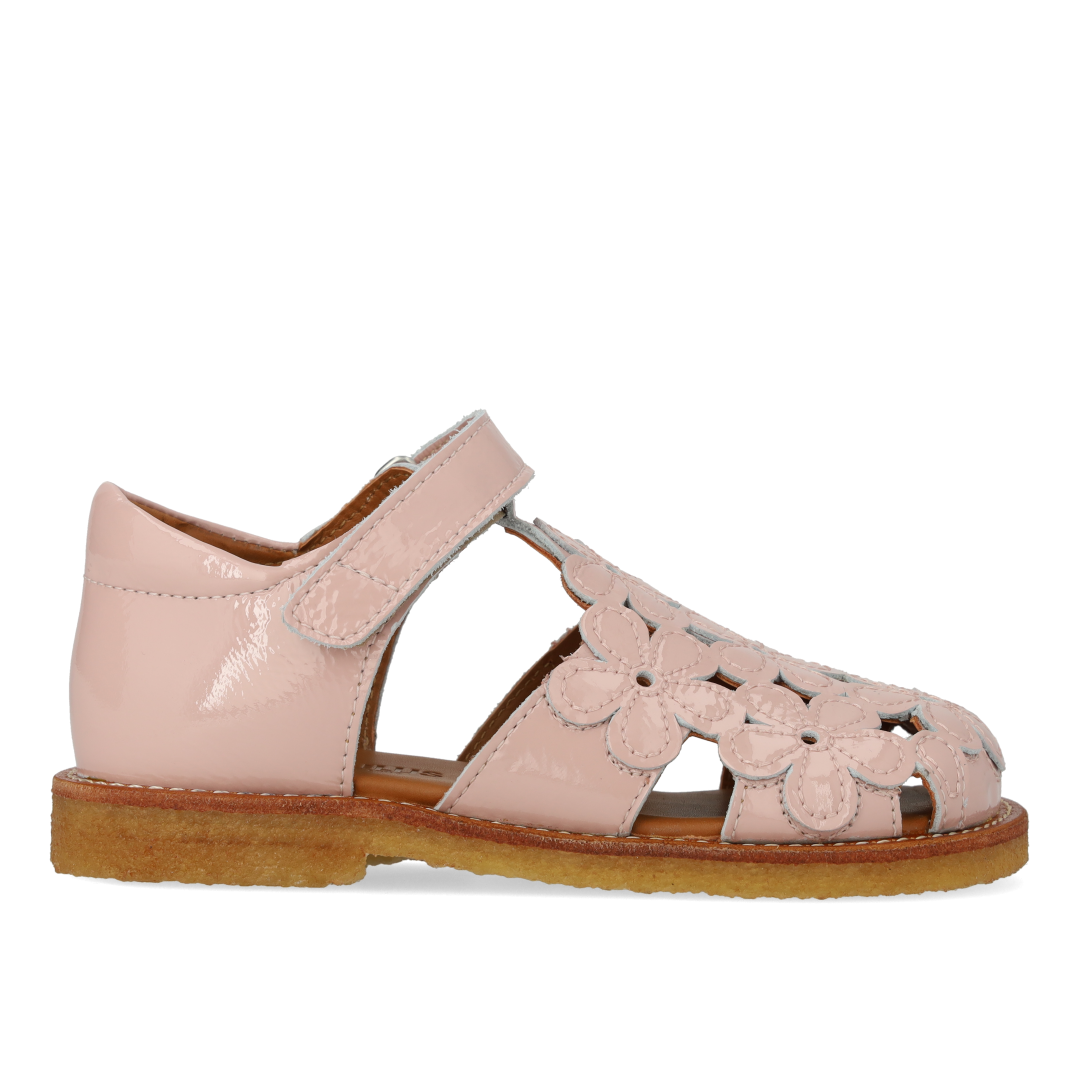 Sandale mit geschlossener Spitze und Blumendetails