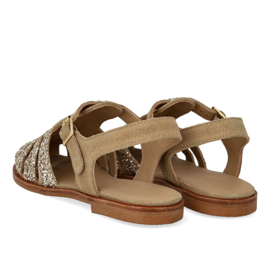 Klassische Fisherman’s-Sandale mit funkelndem Glitzer