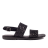 Angulus Sandale mit funkelndem schwarzem Glitzer
