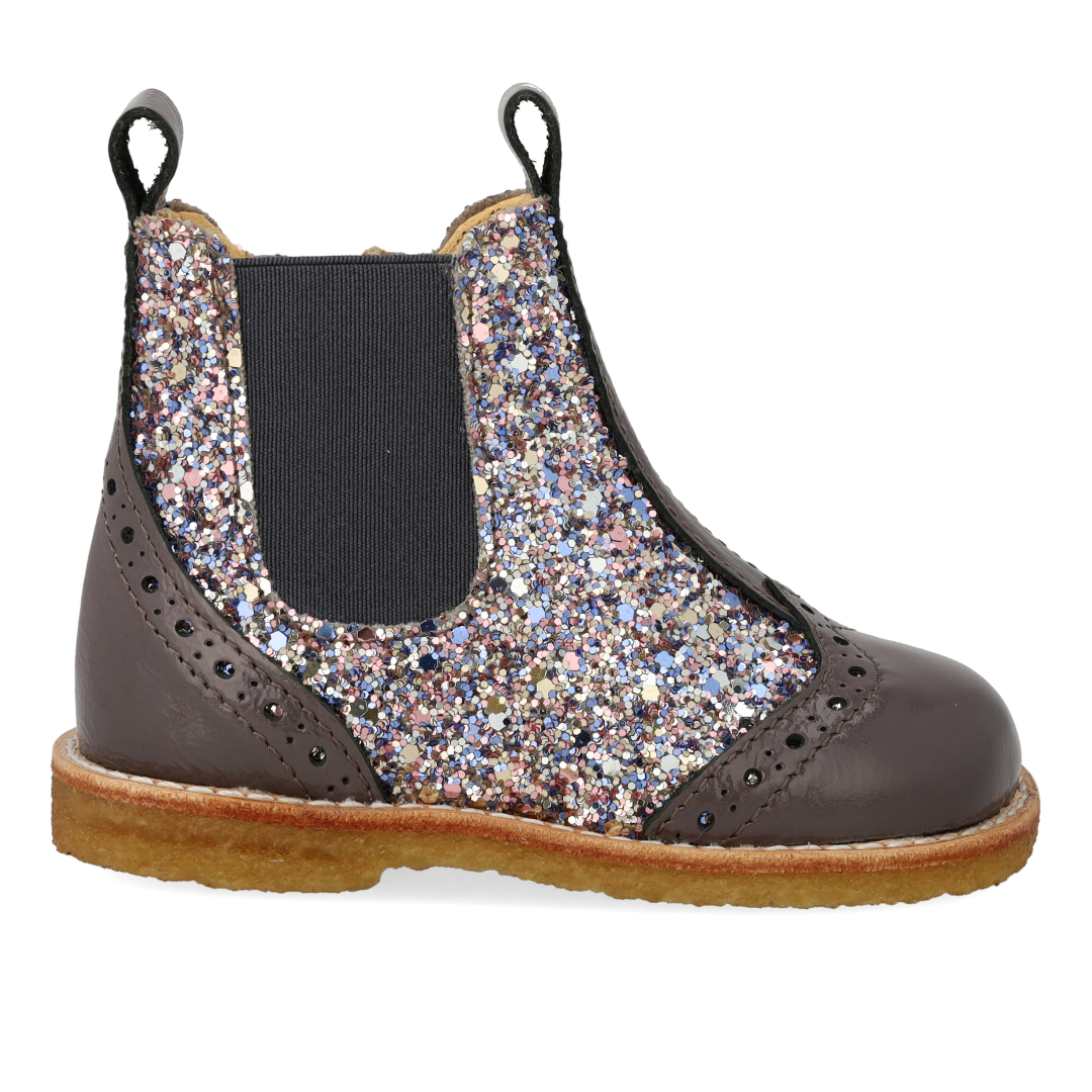 Klassische Chelsea-Stiefel mit funkelndem Glitzer