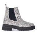 Glitzer-Chelsea-Stiefel mit Track-Sohle