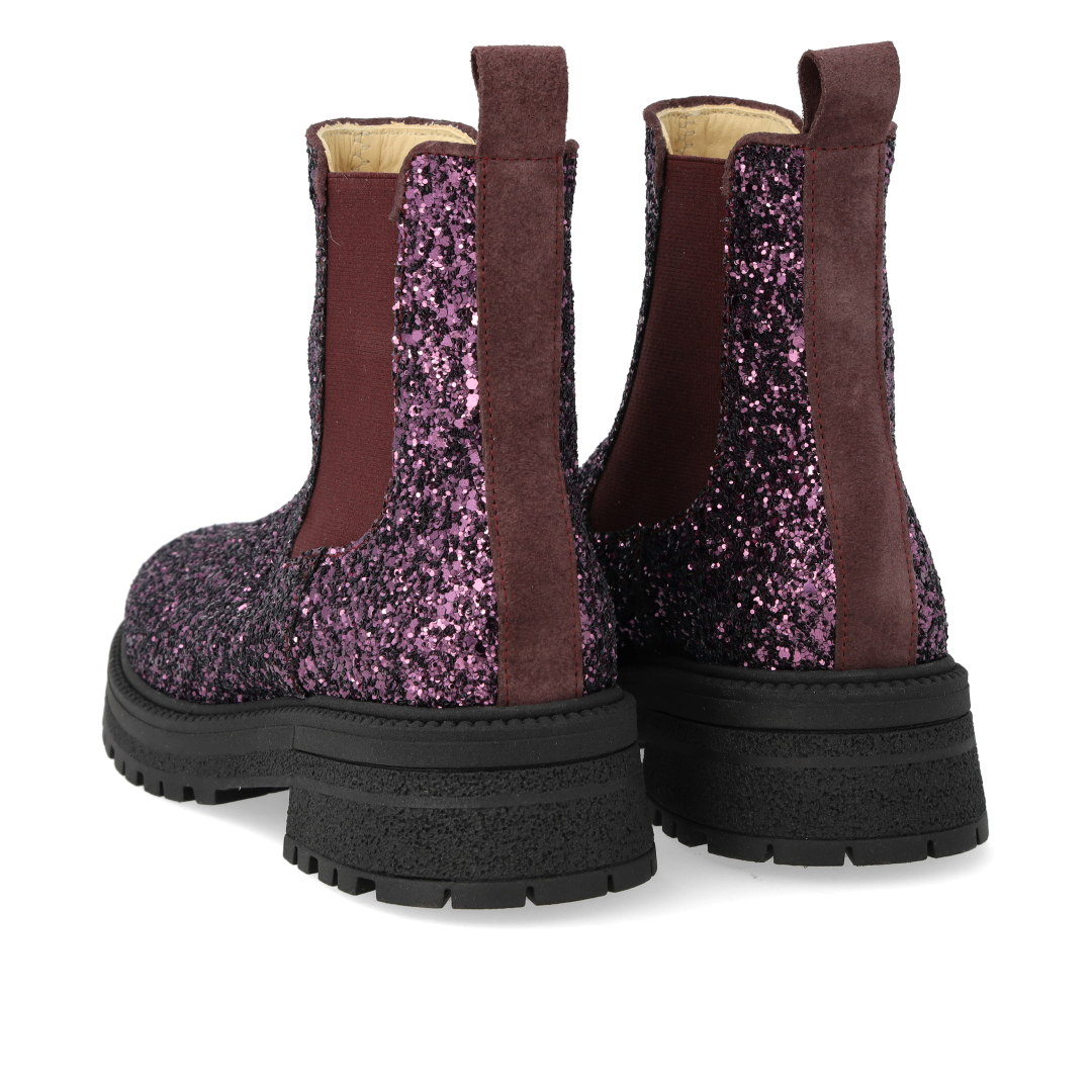 Glitzer-Chelsea-Stiefel mit Tracksohle