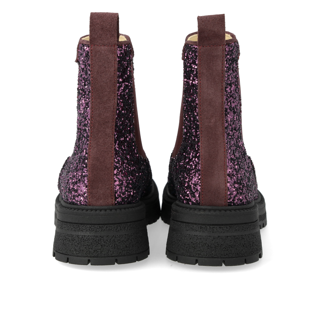 Glitzer-Chelsea-Stiefel mit Tracksohle