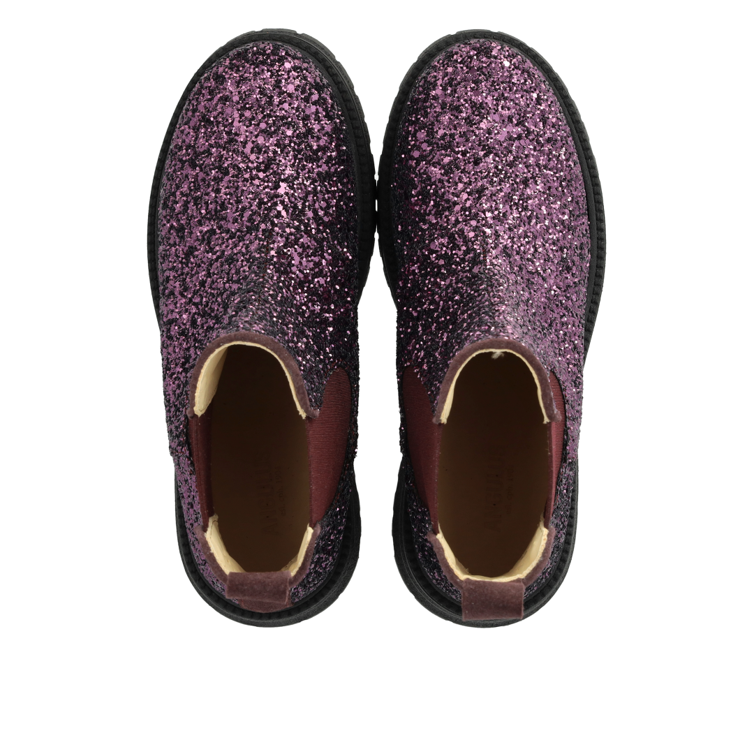 Glitzer-Chelsea-Stiefel mit Tracksohle