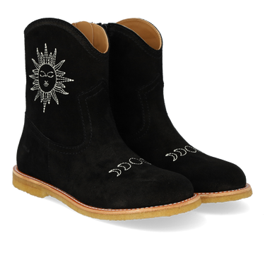 Cowboystiefel mit Sonnen- und Mondstickerei