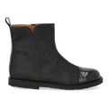 stiefelette mit glitzer und lackspitze