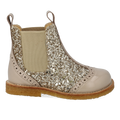 Chelsea-Stiefel mit Glitzer und Brogue-Details