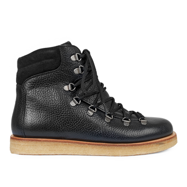 Stiefel mit Wollfutter, Schnürung und D-Ringen