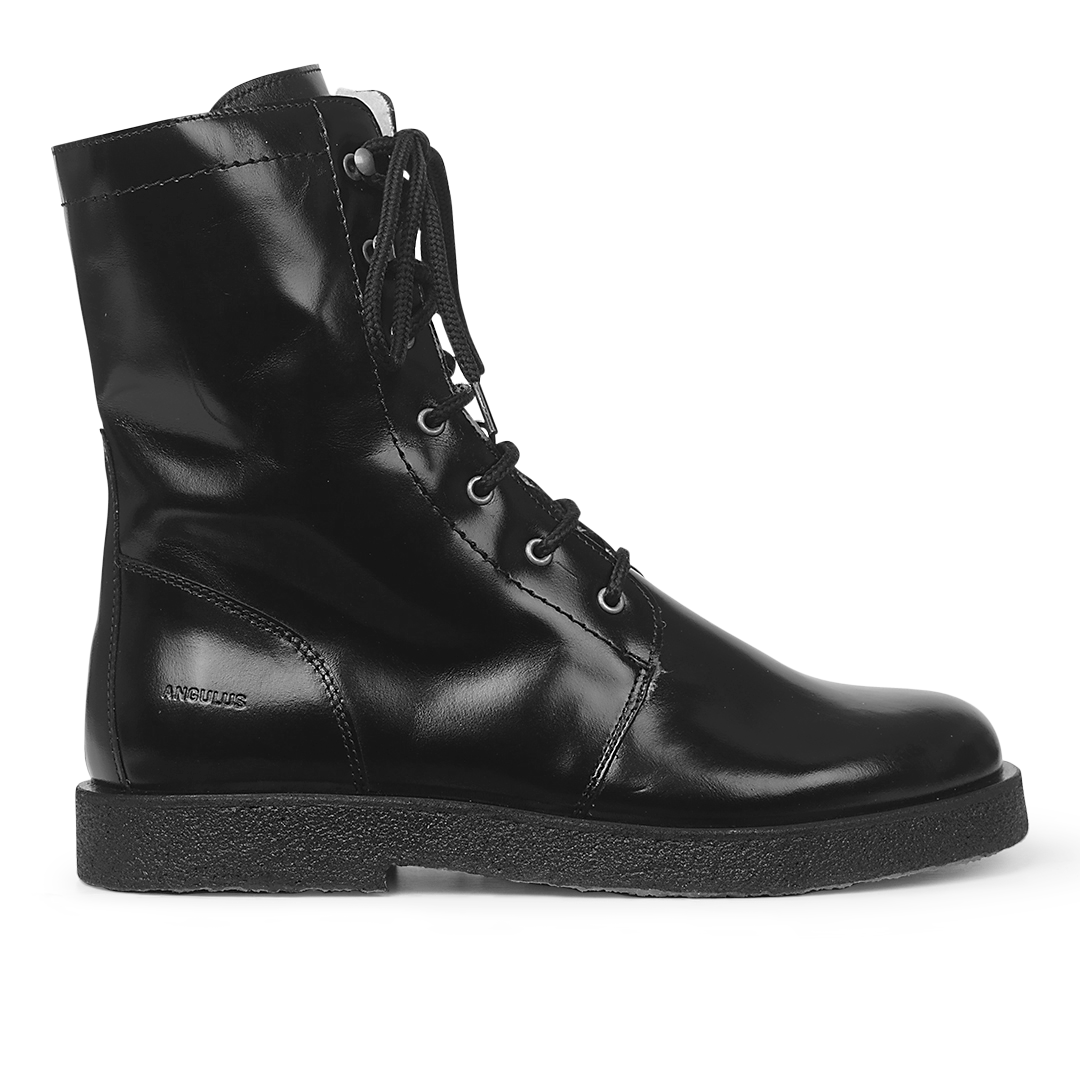 Schnürstiefel mit Wollfutter und Reißverschluss