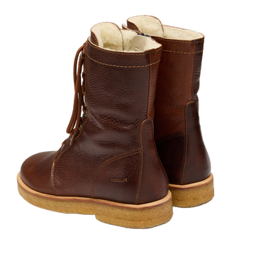 Schnürstiefel mit Wollfutter, Reißverschluss und w