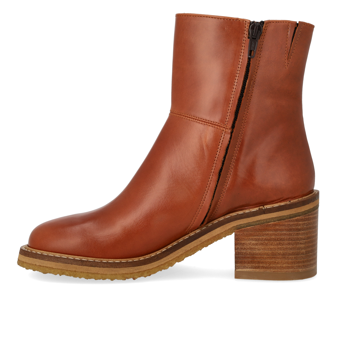 Stiefelette mit Blockabsatz und Reißverschluss
