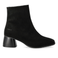 Stiefelette mit skulpturalem schwarzen Holzabsatz
