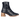 Handgeflochtene Lederstiefelette mit skulpturalem Blockabsatz