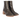 Handgeflochtene Lederstiefelette mit skulpturalem Blockabsatz