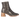 Handgeflochtene Lederstiefelette mit skulpturalem Blockabsatz