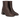 Handgeflochtene Lederstiefelette mit skulpturalem Blockabsatz