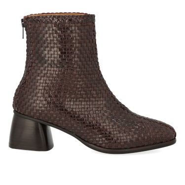 Handgeflochtener Stiefel mit skulpturalem Absatz