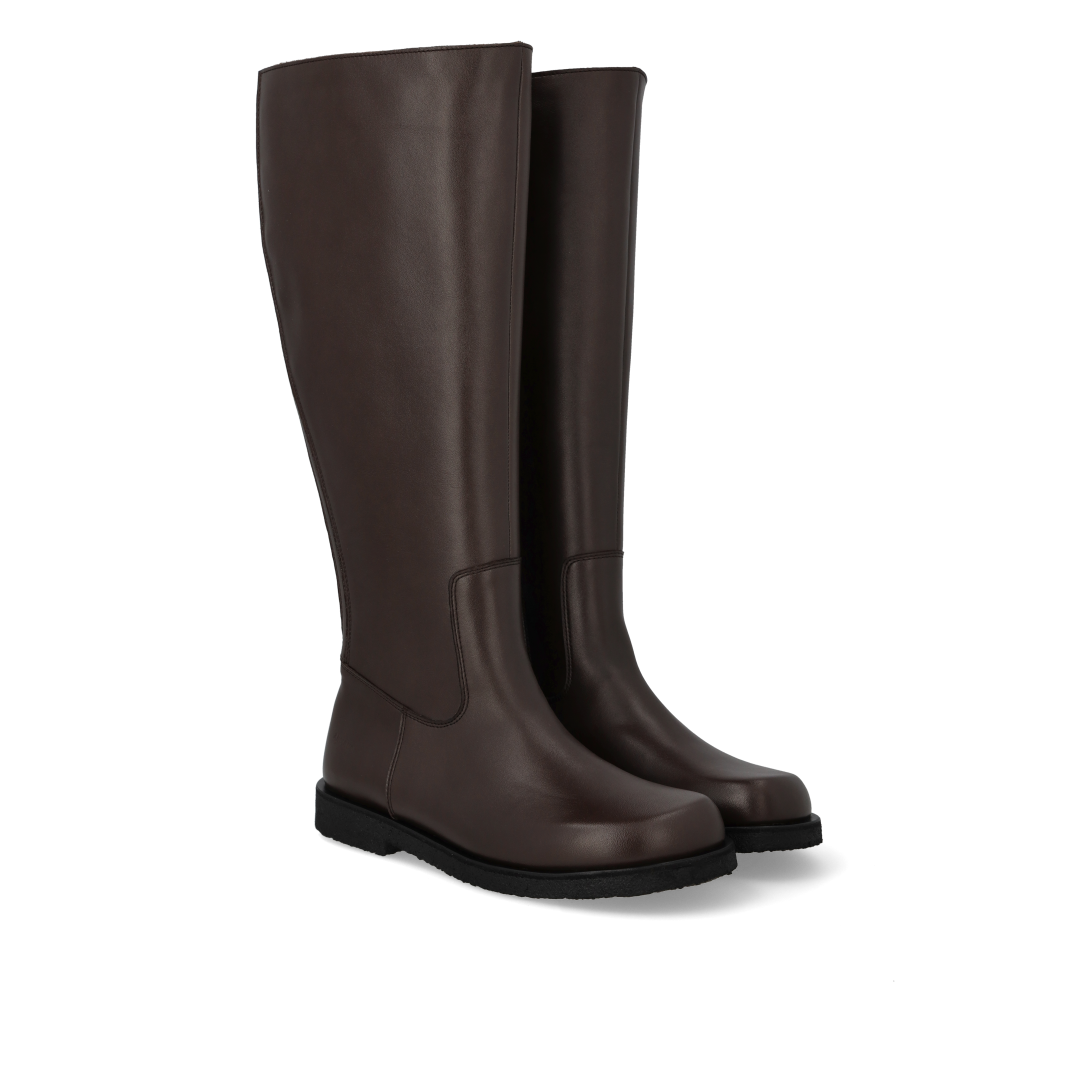 Lederstiefel mit langem Schaft und Weite Passform